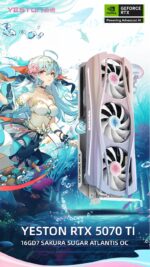 Yeston Sakura Atlantis Nvidia GeForce RTX 5070 Ti Graphics Card GDDR7 16G 256bit GPU - Image 4