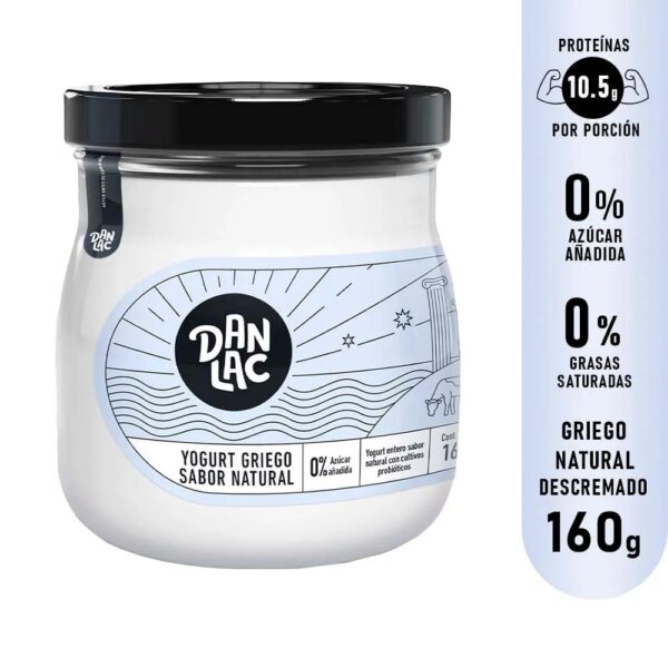 Yogurt Griego Sabor Natural Frasco 160Gr