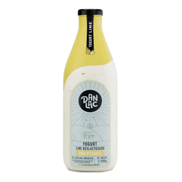 Yogurt Frutado Deslactosada con Piña Pitahaya Botella 900Gr
